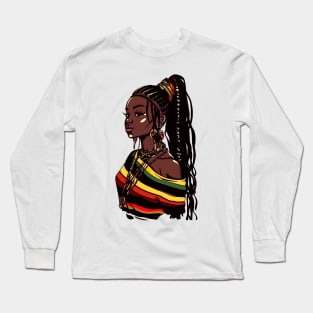 African Girl Ghana Senegal Afro Hair Long Sleeve T-Shirt